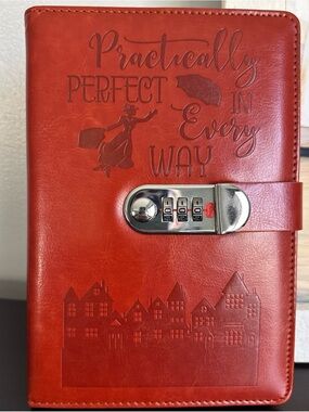 Mary Poppins Practically Perfect Locked Journal - Red Faux Leather New Rare